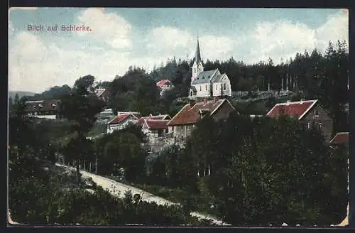AK Schierke / Harz, Totalansicht von der Kirche