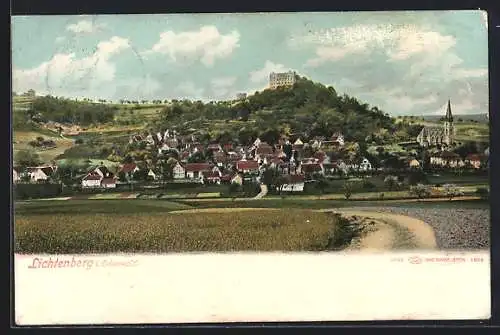 AK Lichtenberg i. Odenwald, Ortsansicht mit Schloss