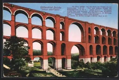 AK Netzschkau, Blick auf die Göltzschtalbrücke