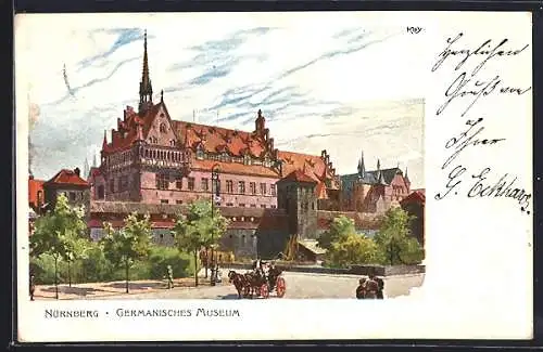 Künstler-AK Heinrich Kley: Nürnberg, Bayerische Jubiläums Landesausstellung 1906, Germanisches Museum