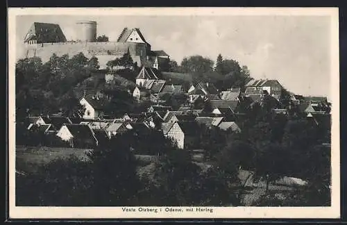 AK Veste Otzberg i. Odenwald, Blick auf den Ort