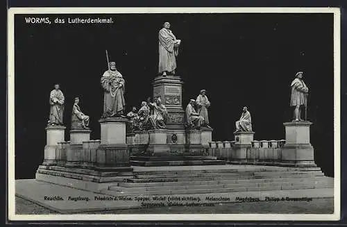 AK Worms, Gesamtansicht des Lutherdenkmals
