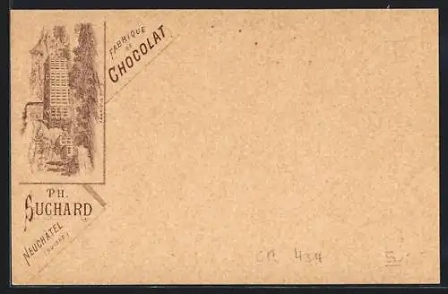 Lithographie Neuchâtel, Ph. Suchard, Fabrique de Chocolat