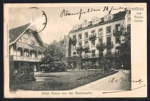 AK Rheinfelden, Hotel Krone von der Gartenseite aus