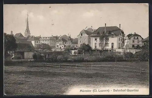 AK Münster /LU, Bahnhof Quartier