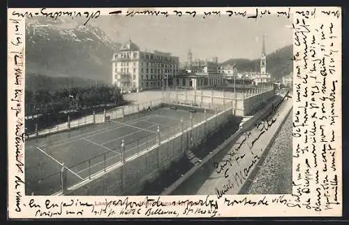 AK St. Moritz, Hotel Engadiner-Kulm und Lawn Tennis