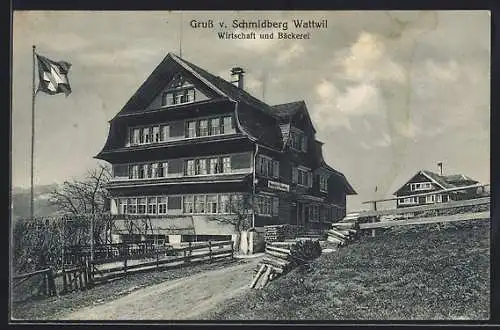 AK Wattwil, Gasthaus und Bäckerei Schmidberg