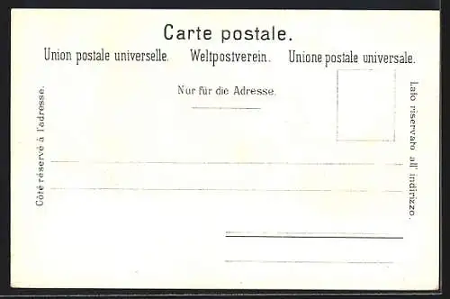 Lithographie Engelberg, Obwaldnerin in Tracht, Enzian, Wappen