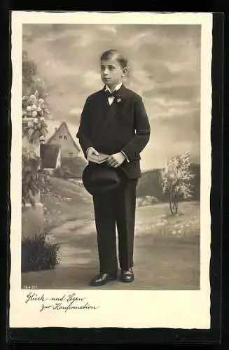 AK Junge im Anzug am Tag seiner Konfirmation