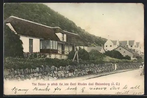 AK Muizenberg, The House in which the late Cecil Rhodes died
