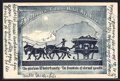 AK Adelboden, The Nevada Palace-Hotel, Pferdeschlitten