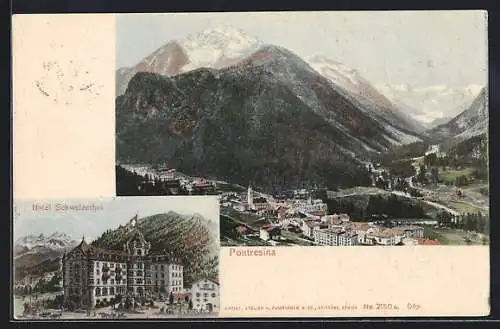 AK Pontresina, Gesamtansicht und Hotel Schweizerhof