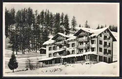 AK Tschiertschen, Hotel Alpina im Schnee