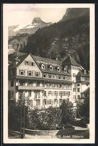 AK Kandersteg, Hotel Viktoria mit Berghängen