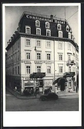 AK Basel, Blick auf das Hotel Continental am Bahnhof