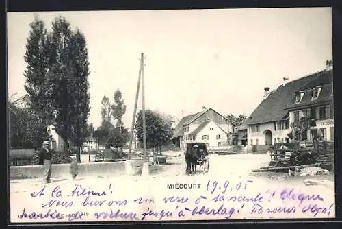 AK Miécourt, Panorama, Kutsche