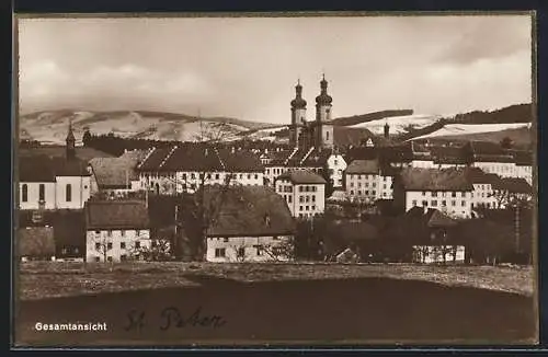 AK St. Peter / Schwarzwald, Gesamtansicht mit Kirche