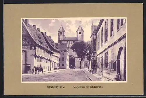 AK Gandersheim, Marktplatz mit Stiftskirche