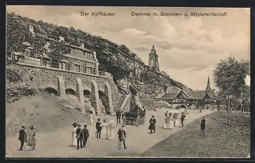 AK Kyffhäuser / Kaiser Wilhelm Denkmal, Gasthaus mit Denkmal