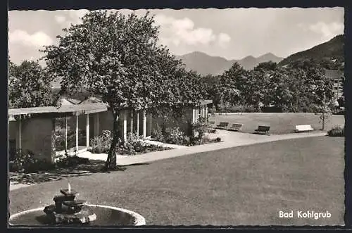 AK Bad Kohlgrub, Kurpark mit Brunnen