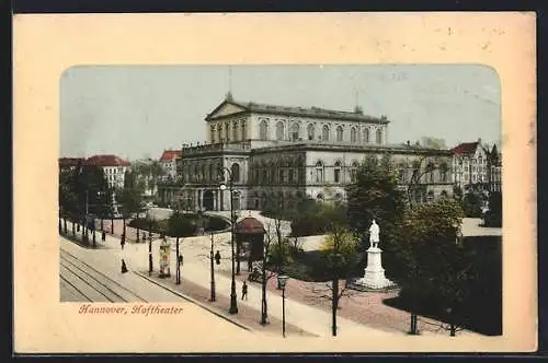 AK Hannover, Hoftheater mit Denkmal