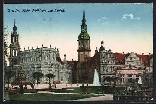 AK Dresden, Katholische Hofkirche und Schloss