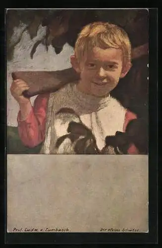 Künstler-AK Ludwig von Zumbusch: Der kleine Schütze, Junge mit Gewehr