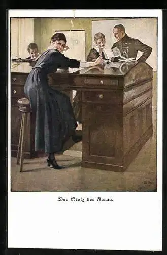 Künstler-AK Brynolf Wennerberg: Der Stolz der Firma, Soldatenhumor