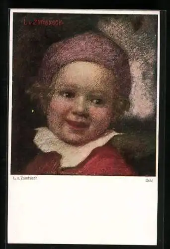 Künstler-AK Ludwig von Zumbusch: Bubi, Lächelndes Kind