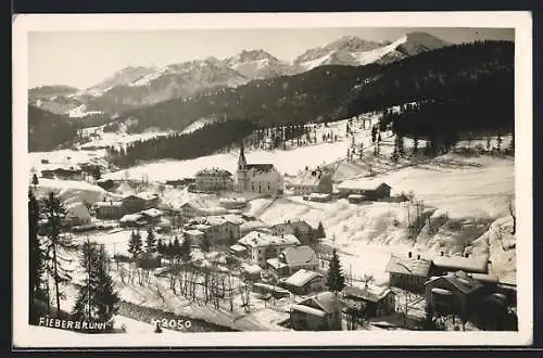 AK Fieberbrunn, Gesamtansicht im Winter