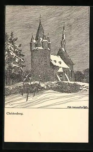 Künstler-AK Otto Ubbelohde: Münchhausen, Blick zum Christenberg