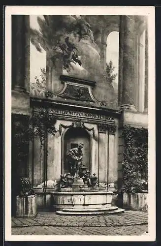 AK Wien I, Brunnen im Herzogl. Savoy`schen Damenstift, Johannesgasse