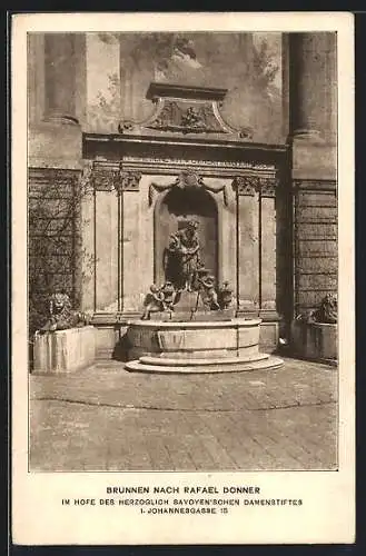 AK Wien, Herzoglich Savoyen`sches Damenstift, Rafael Donner Brunnen