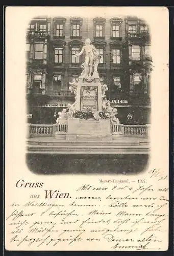 AK Wien, Blick aufs Mozart-Denkmal