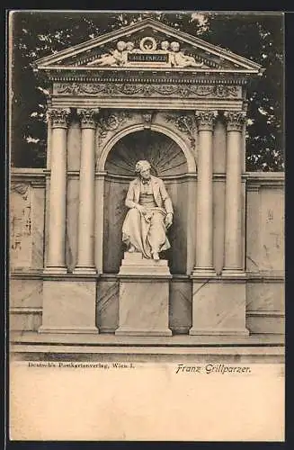AK Denkmal Franz Grillparzer, Österreichischer Schriftsteller, 1791-1872