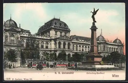 AK Wien, K. K. Universität und Liebenberg-Denkmal