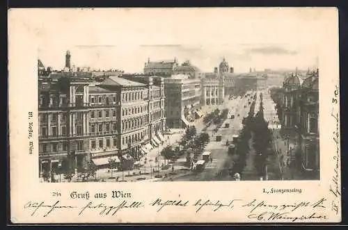 AK Wien, Franzensring aus der Vogelschau