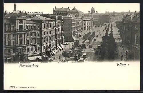 AK Wien, Franzens-Ring, Strassenbahnen