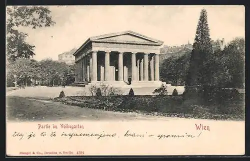 AK Wien, Partie im Volksgarten