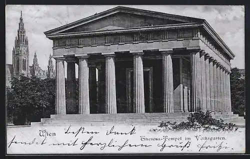 AK Wien, Volksgarten, Theseustempel