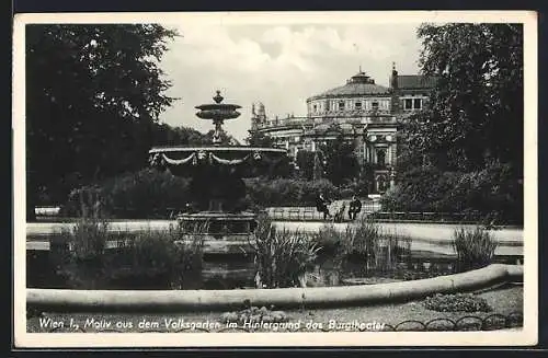 AK Wien, Volksgarten mit Burgtheater