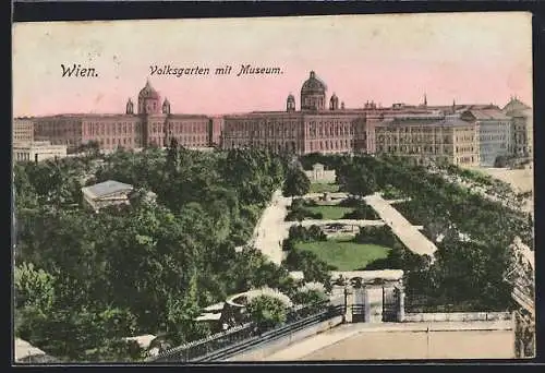 AK Wien, Volksgarten mit Museum