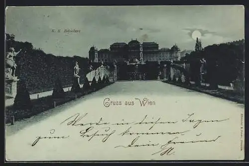 Mondschein-AK Wien, K. K. Belvedere