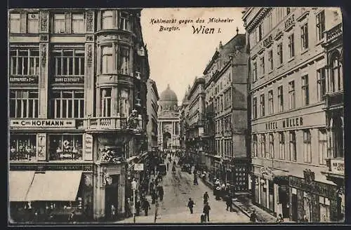AK Wien I, Kohlmarkt gegen das Michaeler Burgtor