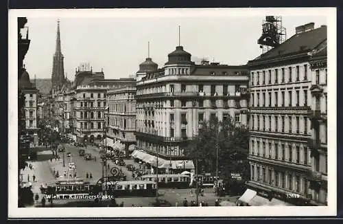 AK Wien, Kärntnerstrasse mit Strassenbahn
