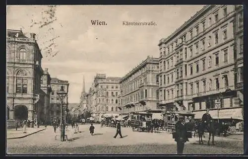 AK Wien, Kärntnerstrasse, Pferdeomnibusse