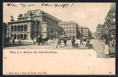 AK Wien, K. k. Hofoper und Kärnthnerstrasse