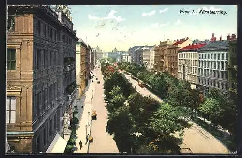 AK Wien, Kärnthnerring mit Strassenbahn