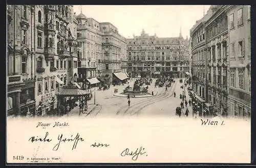 AK Wien, Neuer Markt mit Brunnen