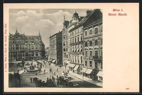 AK Wien, Neuer Markt mit Brunnen